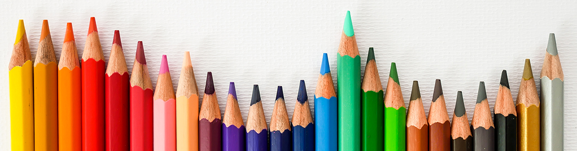 Pencils in different colours