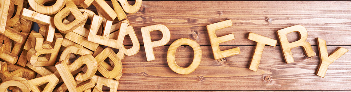 A jumble of letters and the word poetry